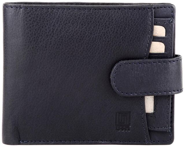 U+N Men Blue Leather Bi-Fold Wallet