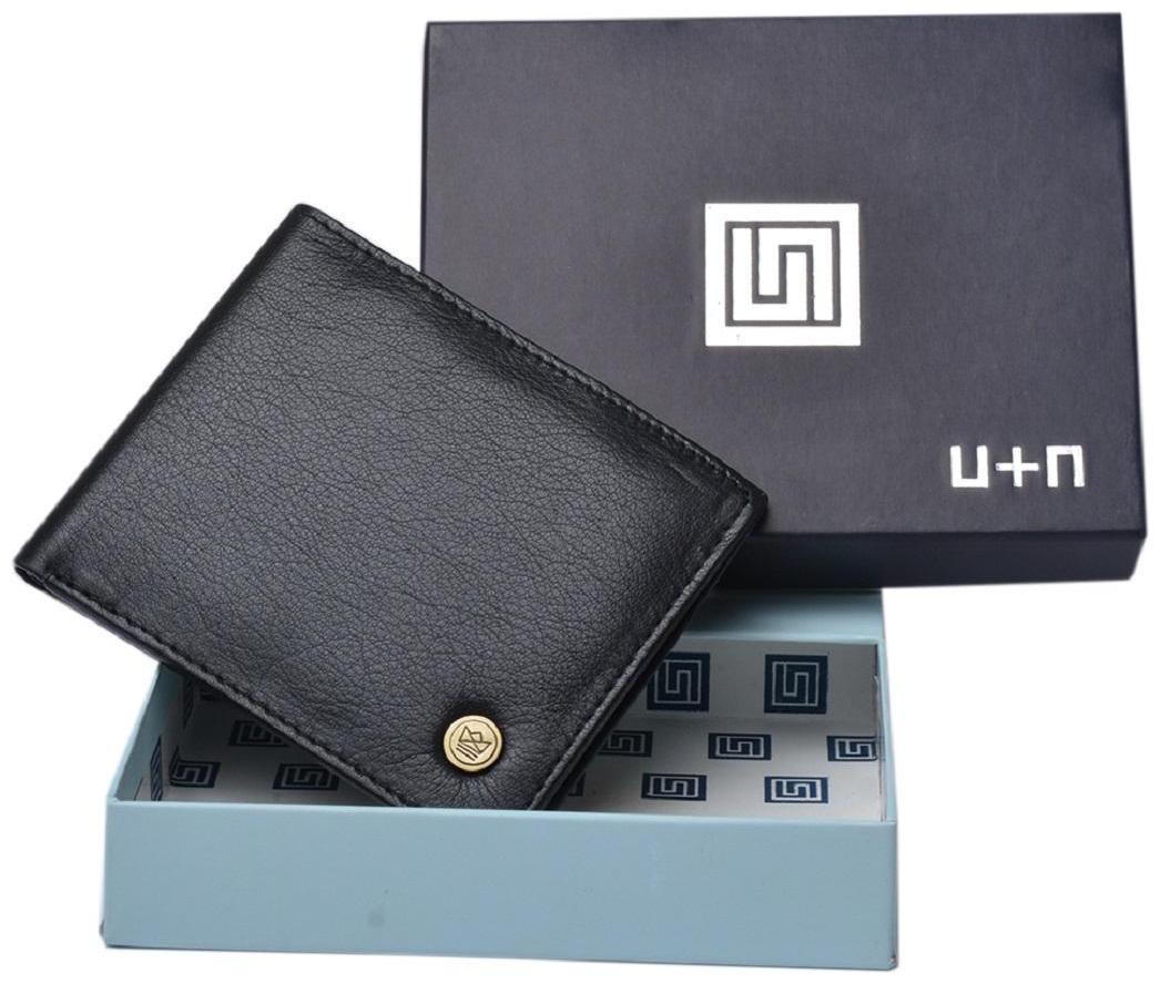 

U N Men Black Leather Bi-Fold Wallet ( Pack of 1 )