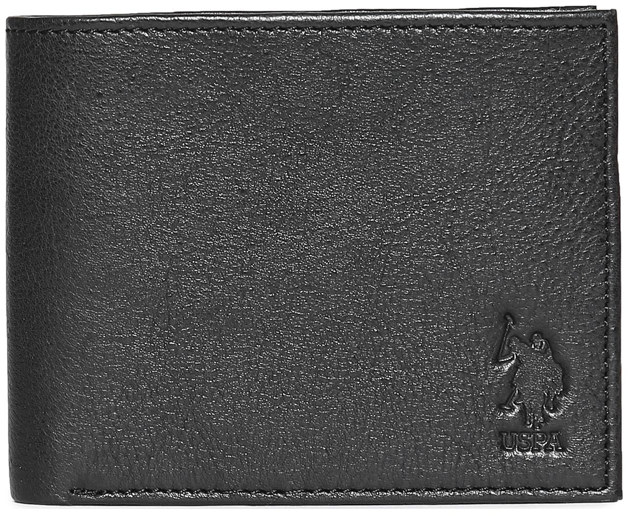 

U S Polo Assn Men Black Leather Bi-Fold Wallet ( Pack of 1 )