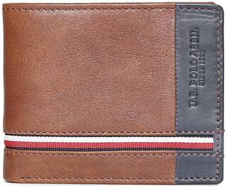 U.S. Polo Assn. Men Brown Leather Bi-Fold Wallet