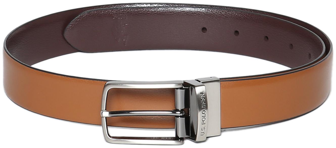 

U S Polo Assn Men Tan Brown Genuine Leather Belt
