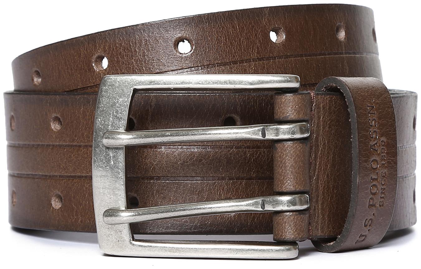 

U S Polo Assn Men Brown Genuine Leather Belt