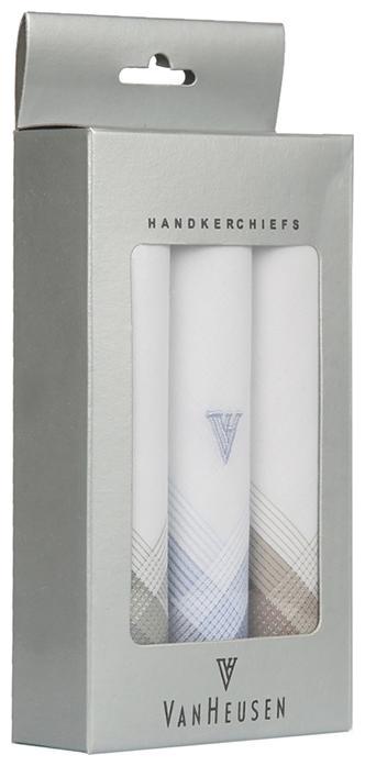 

Van Heusen Men s Cotton Handkerchief with Color Border Brand Logo (Pack of 3)