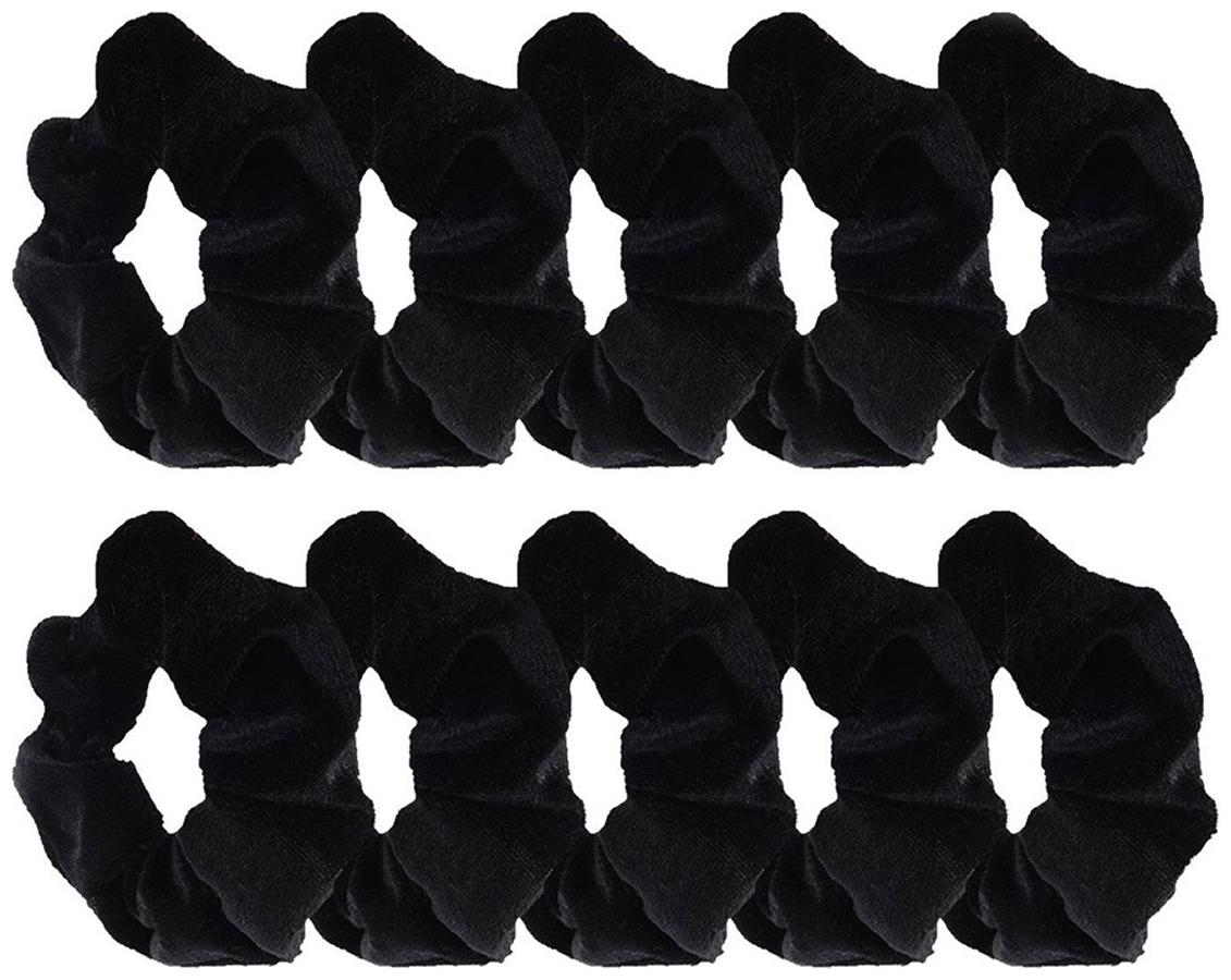

Smile N Style Essentials - Black Velvet hair Bands tie for women and girls set of 10