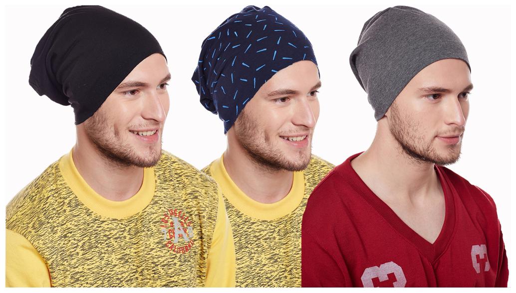 

Vimal Jonney Multicolor Blended Beanie Cap For Men(Pack Of 3)
