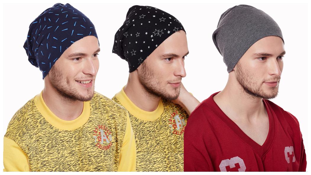 

Vimal Jonney Multicolor Blended Beanie Cap For Men(Pack Of 3)