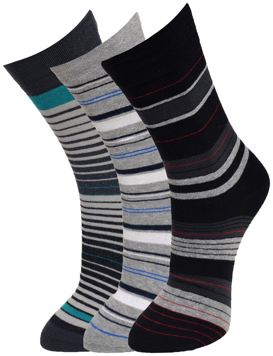 

Vinenzia Grey Cotton Calf length socks ( Pack of 3 )