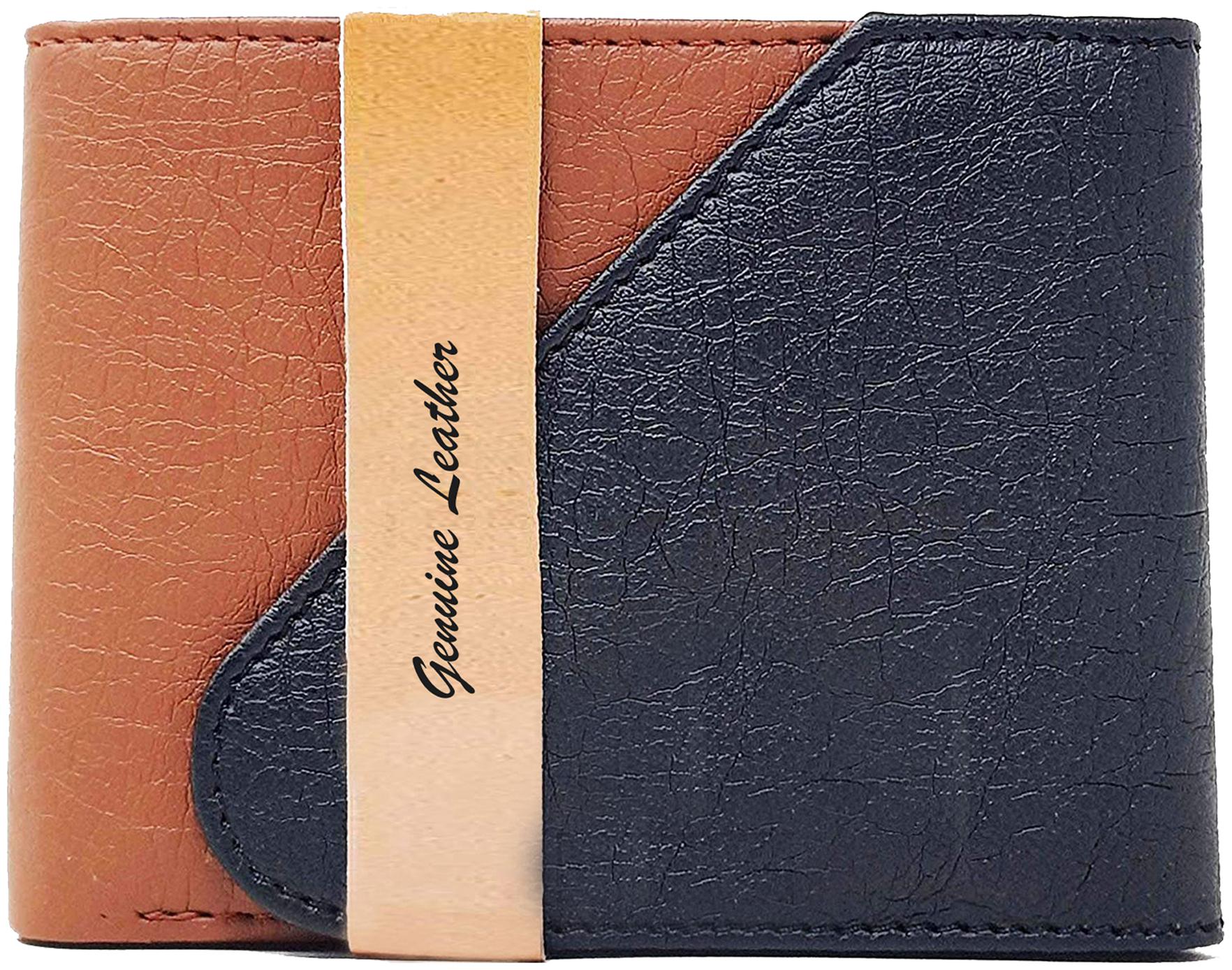 

VINISHA ENTERPRISE Men Tan Black Synthetic leather Tri Fold Wallet ( Pack of 1 )