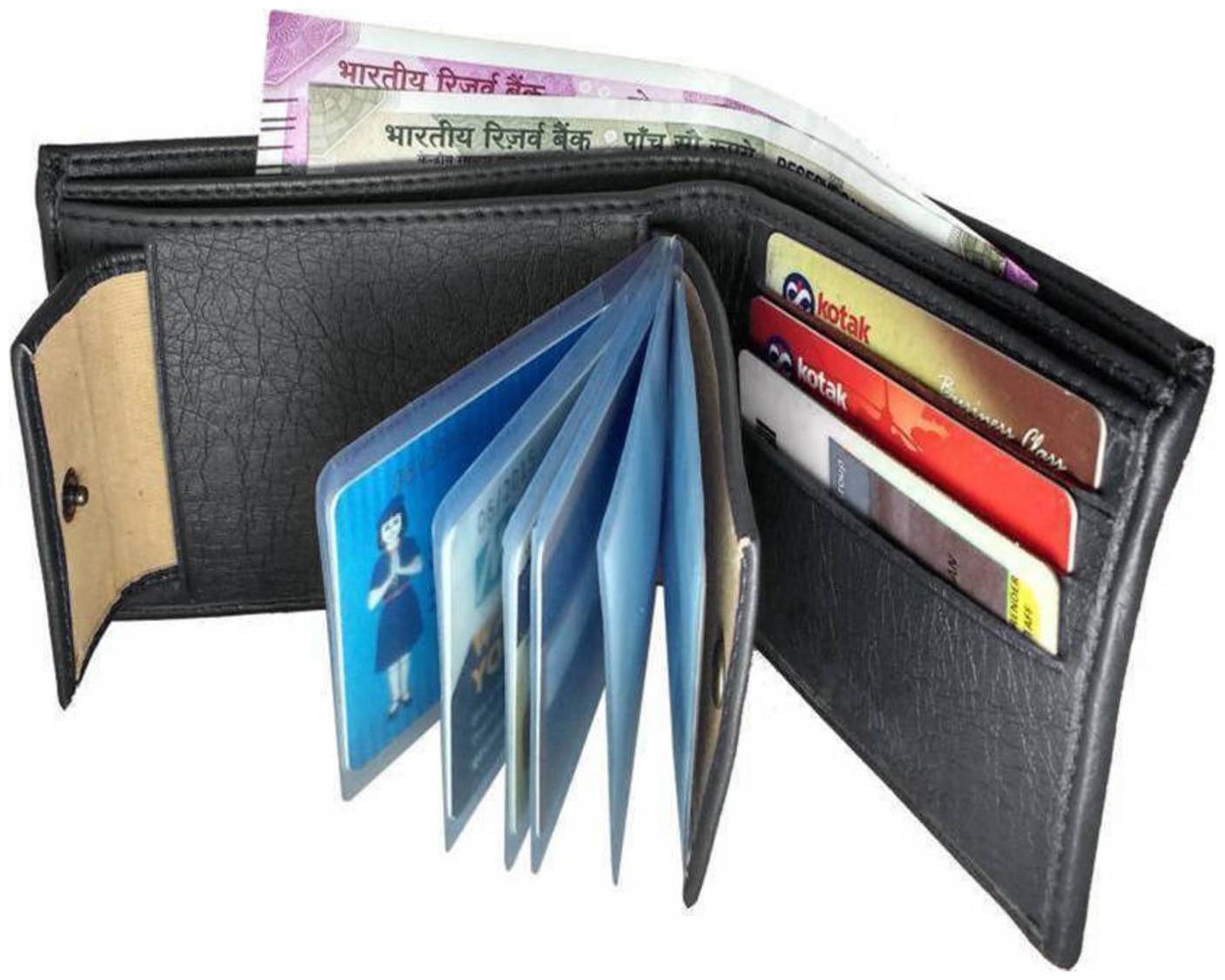 

Vital King Black Artificial Leather Wallet-Album