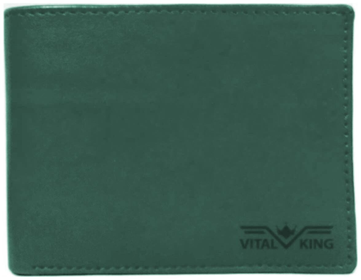 

Vital King Men Green Genuine Leather Wallet