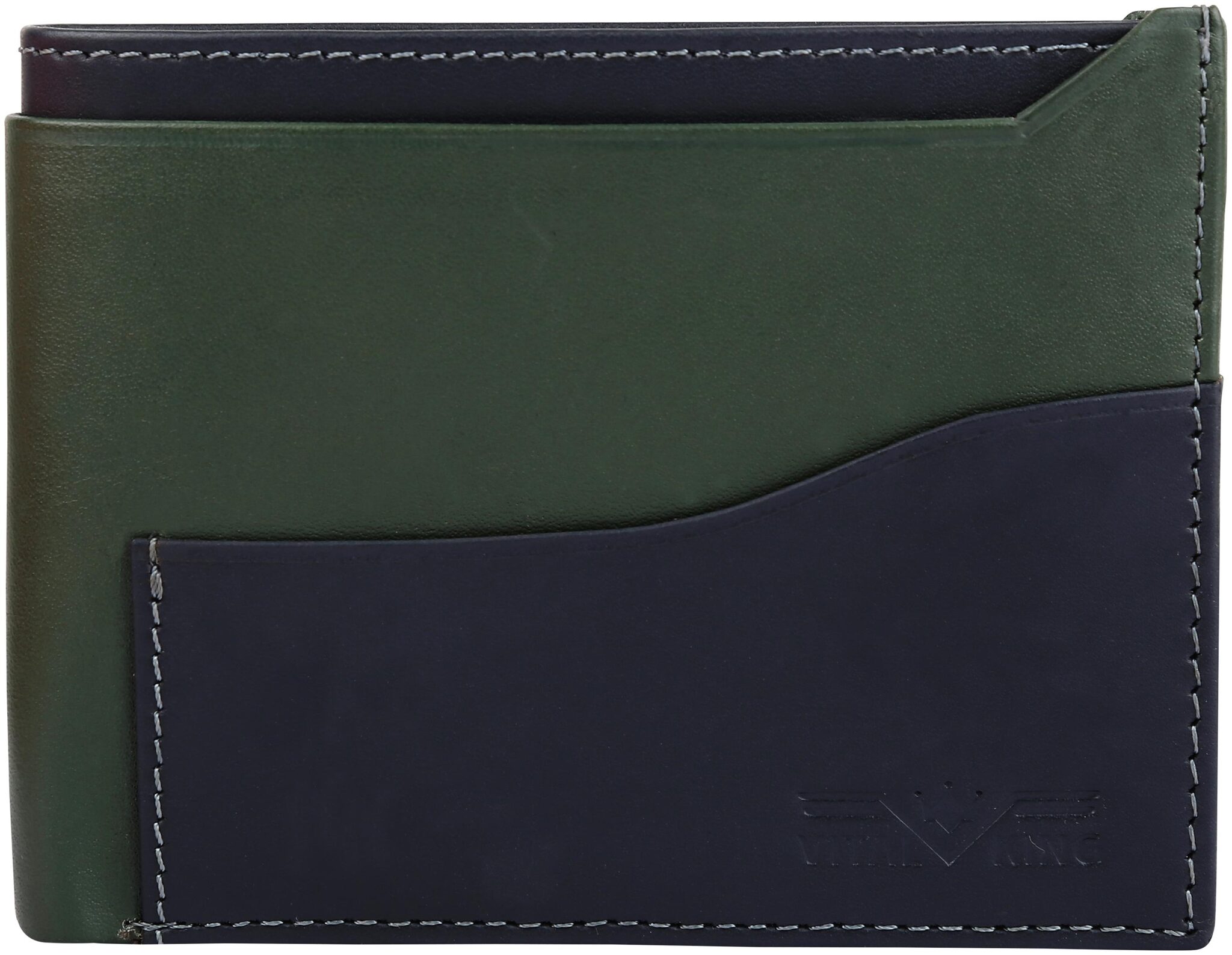 

VITAL KING Men Green Genuine Leather Wallet