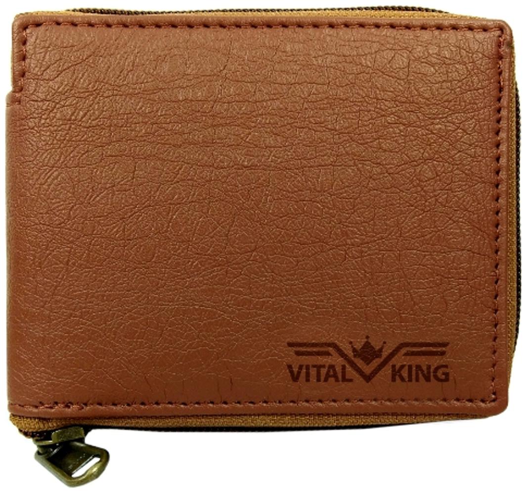 

Vital King Tan Artificial Leather Round Chain Closer Wallet