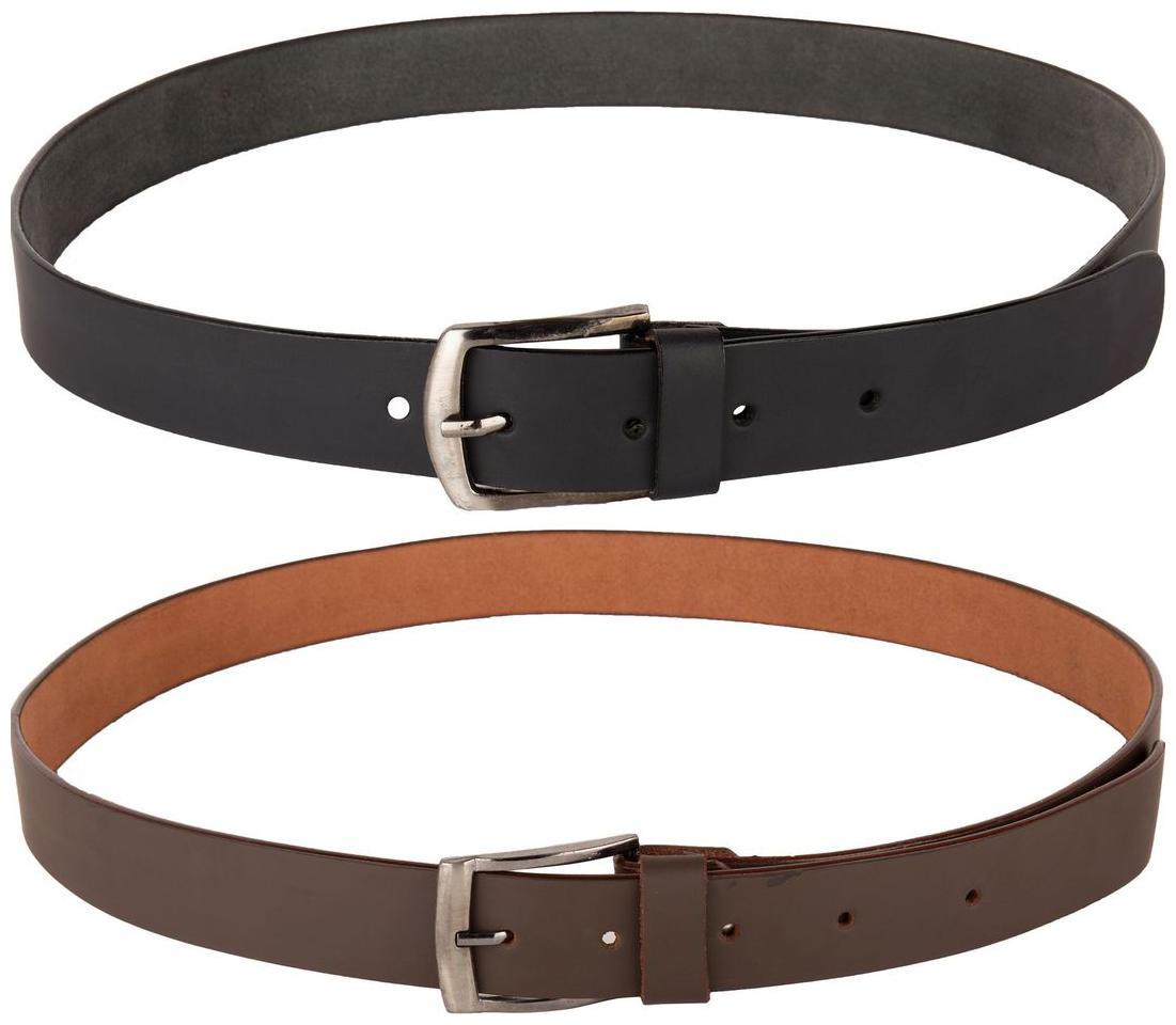

viva COMBO of GENTS Belt in Black Brown Colors in GENUINE Leather