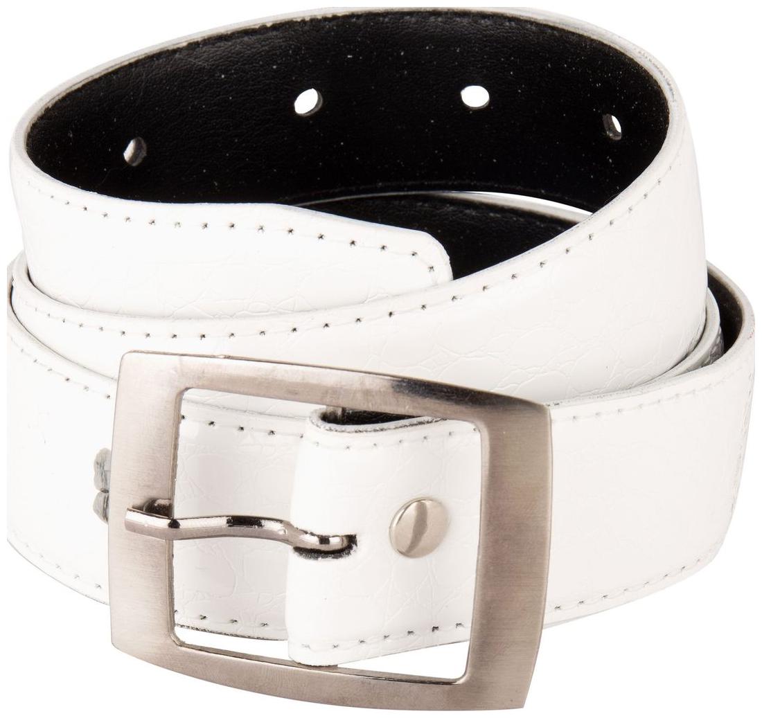 

viva CROCO Print Gents Belt in White color in artificial Leather