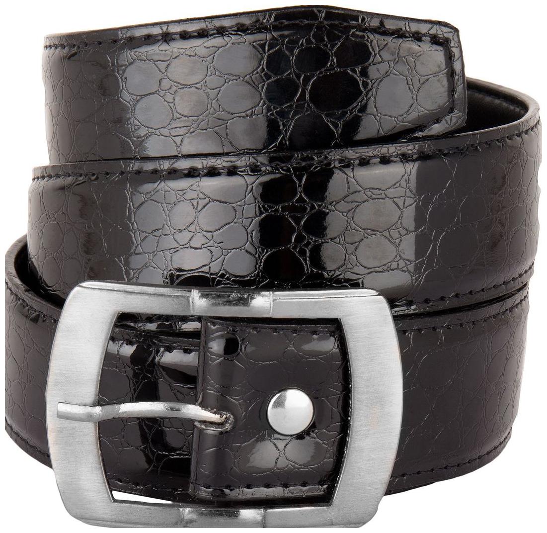

viva Dazzling CROCO Print artificial Leather Belt in Black color
