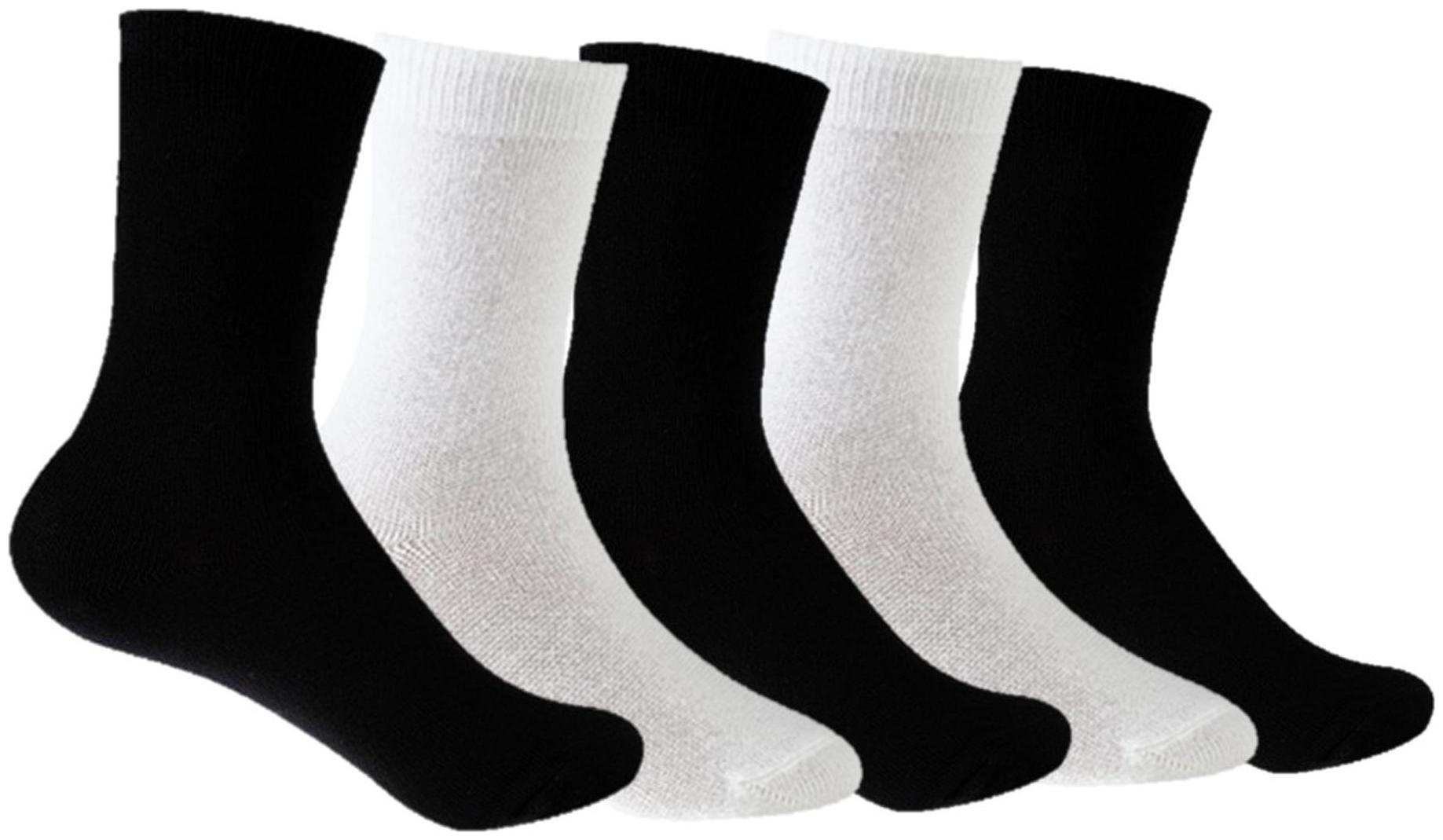 

Voici Black White Cotton Calf length socks ( Pack of 5 )