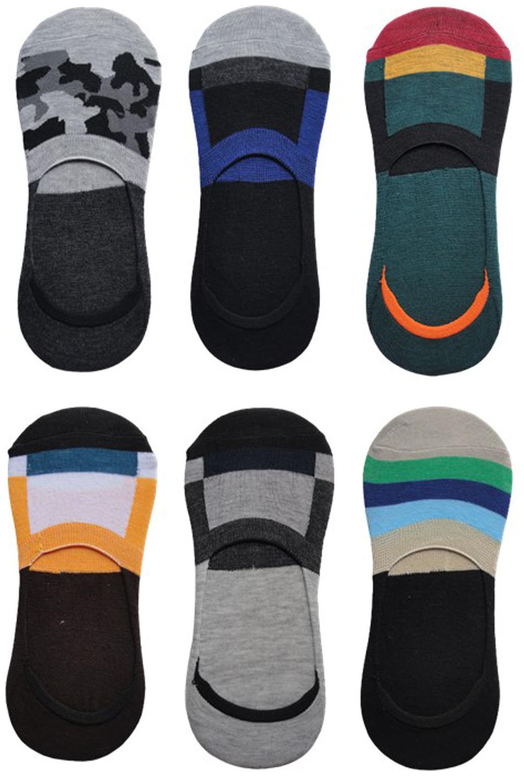 

Voici Multi Cotton No show socks ( Pack of 6 )