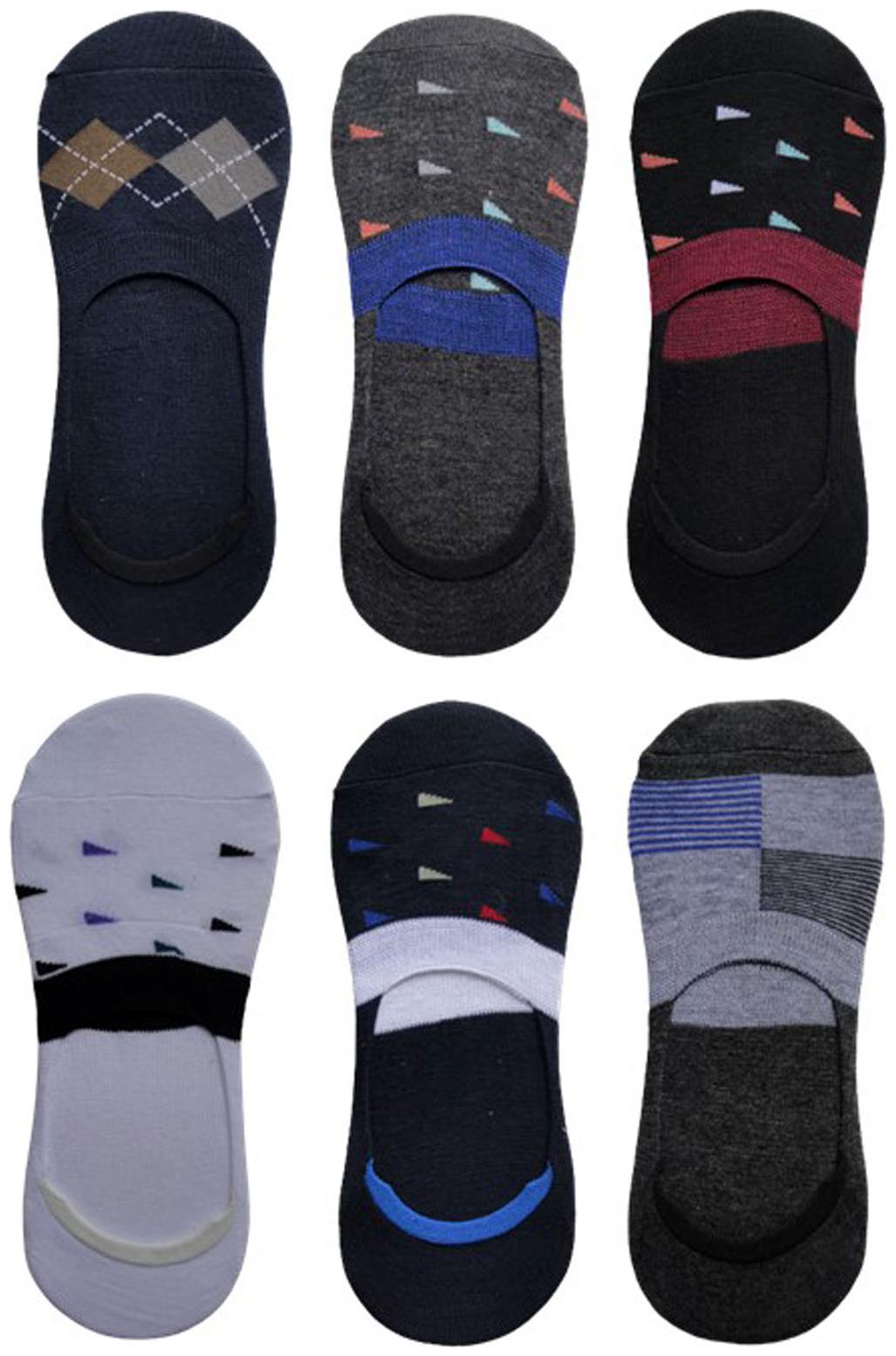

Voici Multi Cotton No show socks ( Pack of 6 )
