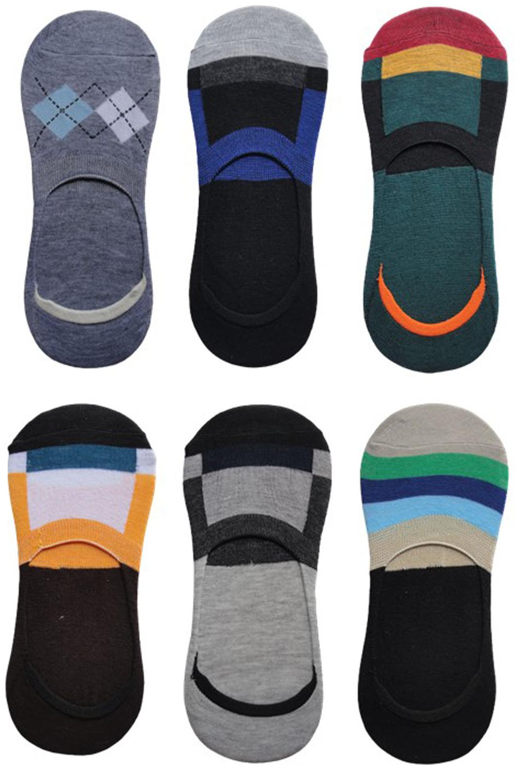 

Voici Multi Cotton No show socks ( Pack of 6 )