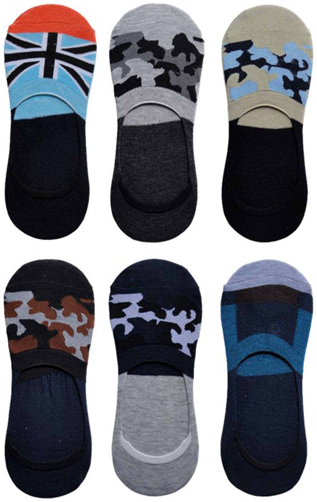 

Voici Multi Cotton No show socks ( Pack of 6 )