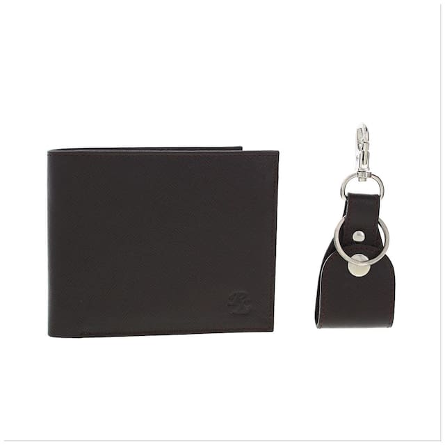 Walletsnbags Leather Wallet & Keychain Set