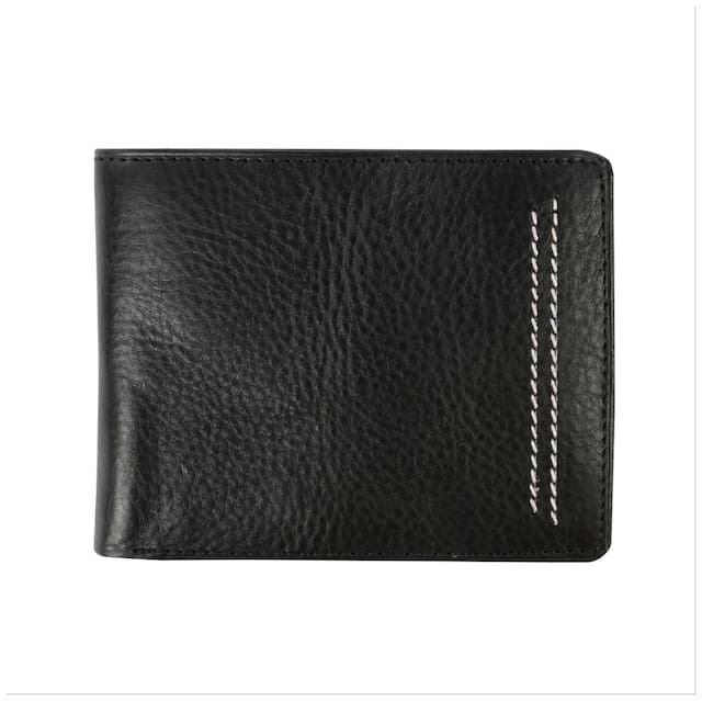 Walletsnbags Men Black Synthetic Leather Bi-Fold Wallet