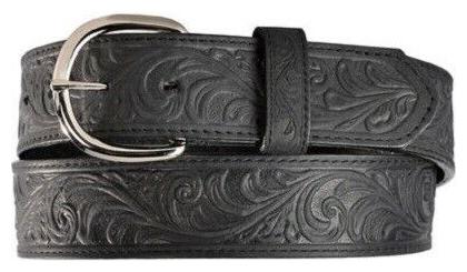 

Western Belt SILVER CREEK Black Tooled Belt Item X5803 Extended Sizes