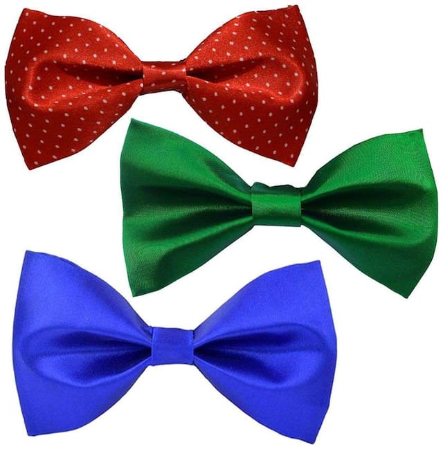 Wholesome deal men's multi coloured neck bow tie (Pack of 3)