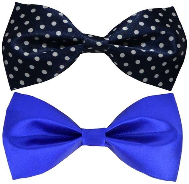 Wholesome deal men's multi coloured neck bow tie (Pack of 2)