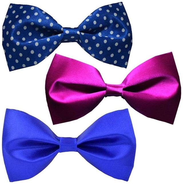 Wholesome deal men's multi coloured neck bow tie (Pack of 3)