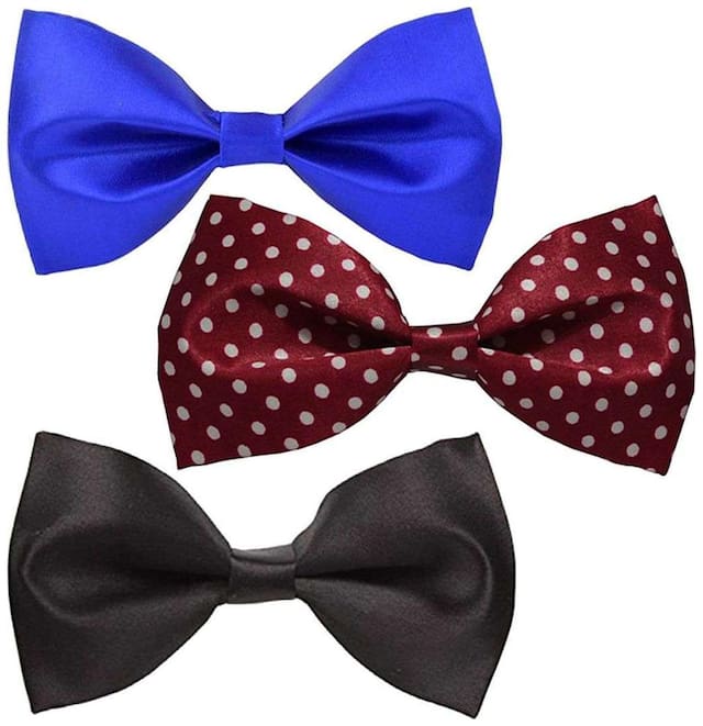 Wholesome deal men's multi coloured neck bow tie (Pack of 3)