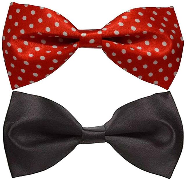 Wholesome deal men's multi coloured neck bow tie (Pack of 2)