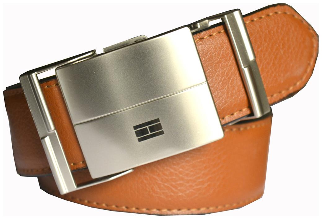 

Wholesome Deal men s tan non leather auto lock buckle belt(34)
