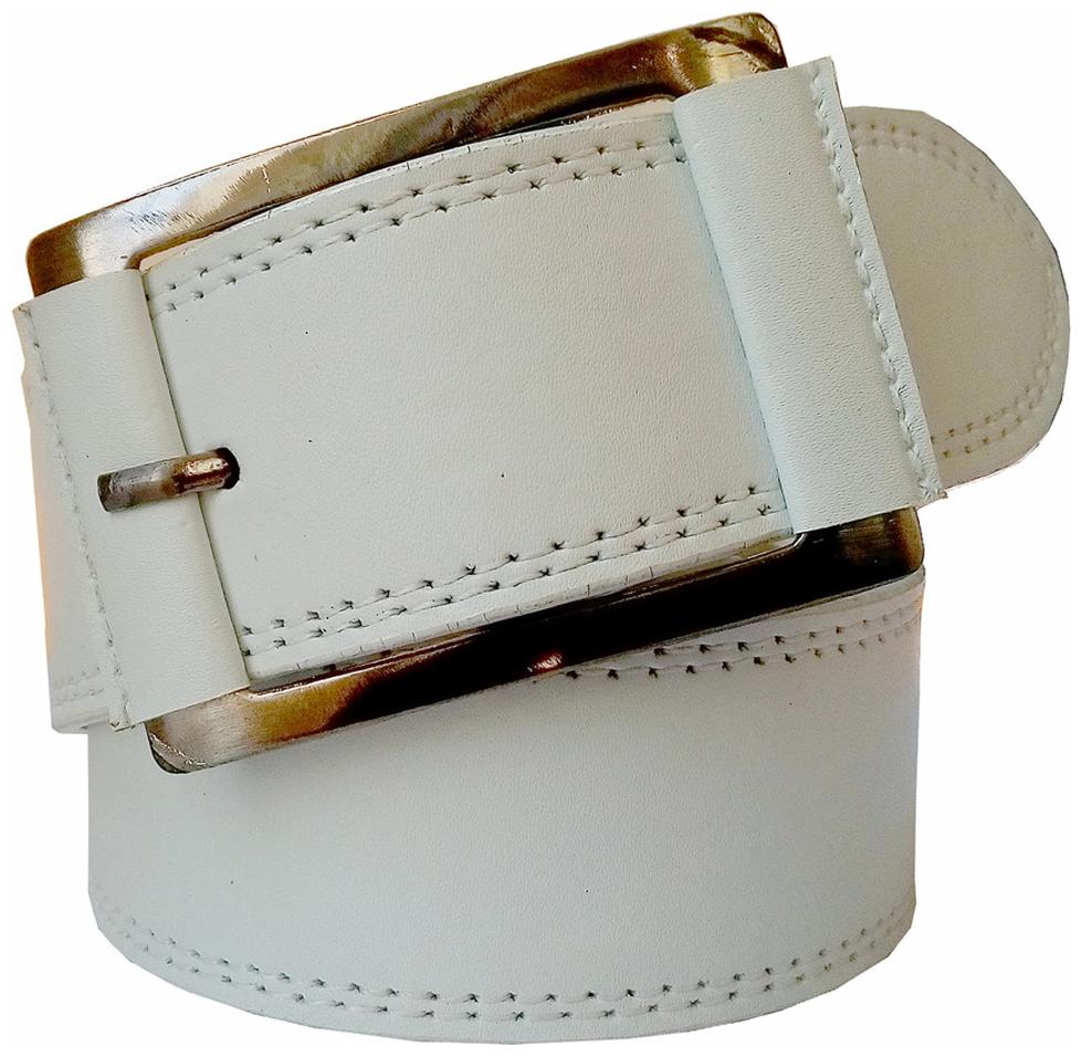 

Wholesome Deal men s white non leather pin buckle belt(36)