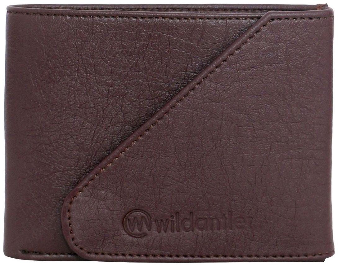 

Wildantler Men s Brown Artificial Leather Wallet (5 card slots)