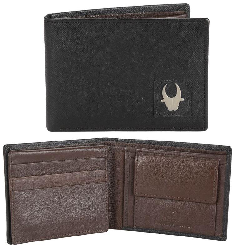 

WildHorn Genuine Leather Black Saffiano Mens Wallet
