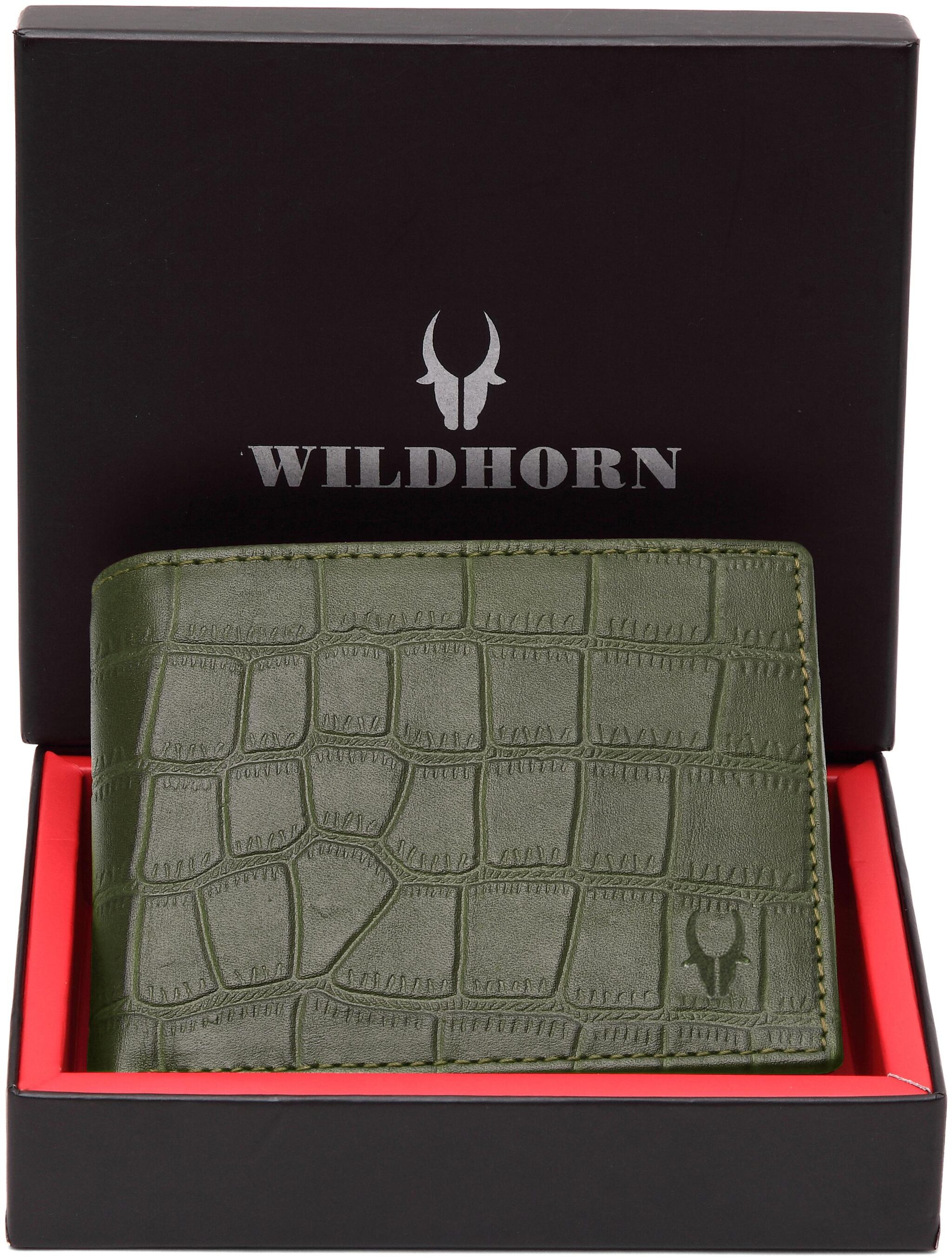 

WildHorn Men Green Leather Bi-Fold Wallet ( Pack of 1 )