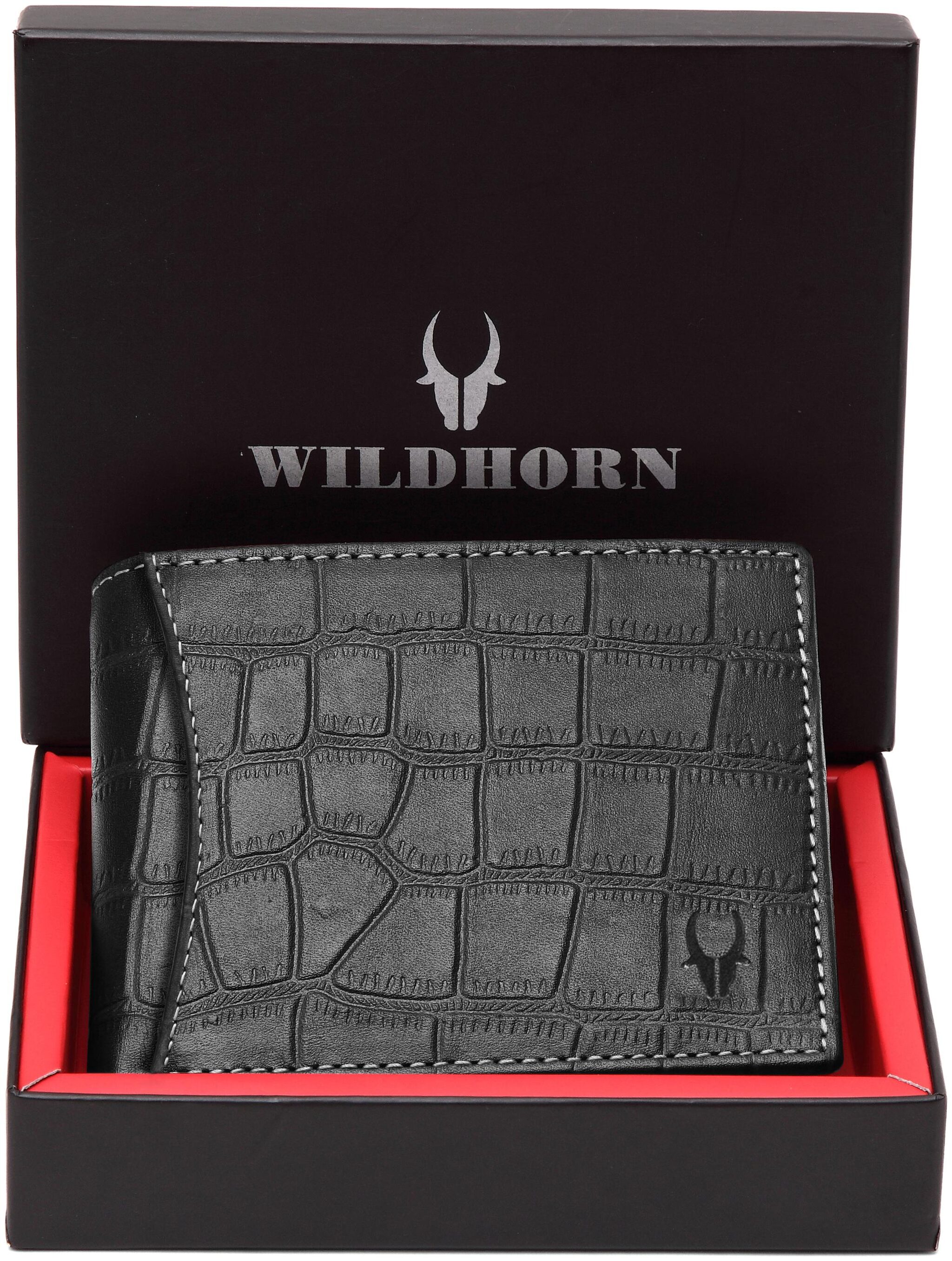 

WildHorn Men Black Leather Bi-Fold Wallet ( Pack of 1 )