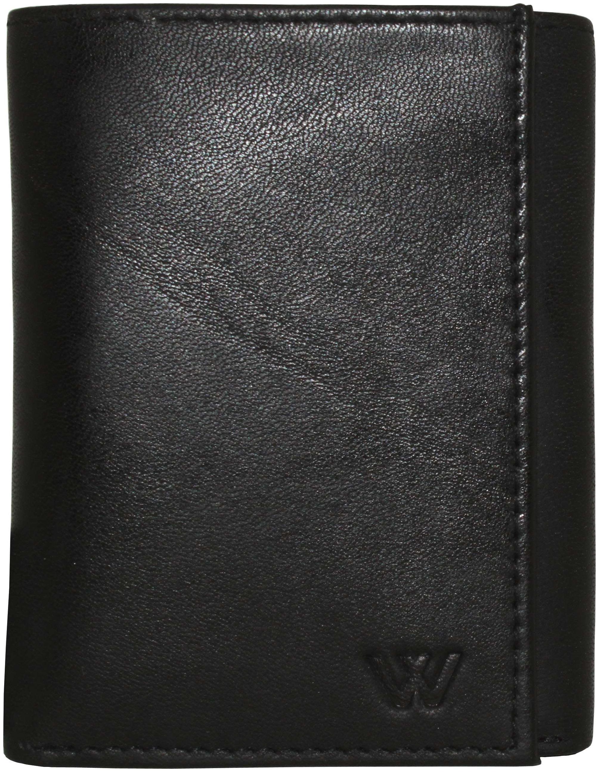 

WILDLAND Men Black Leather Tri Fold Wallet ( Pack of 1 )