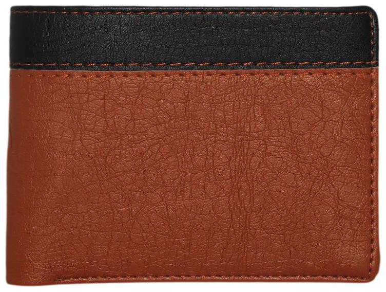 

Wildland Men Black Tan Artificial Leather Wallet (6 Card Slots)