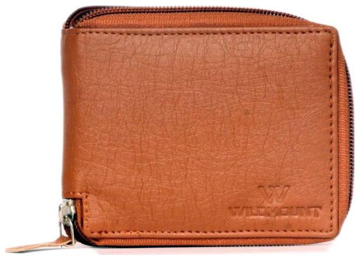 

Wildmount Men Tan Leather Zip Around Wallet ( Pack of 1 )
