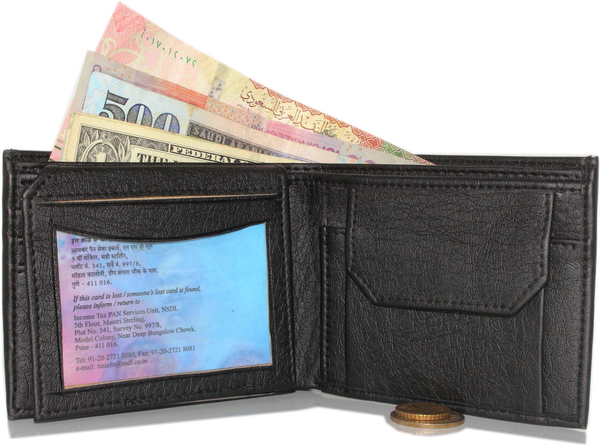 

Wildmount Men Black Leather Bi-Fold Wallet ( Pack of 1 )