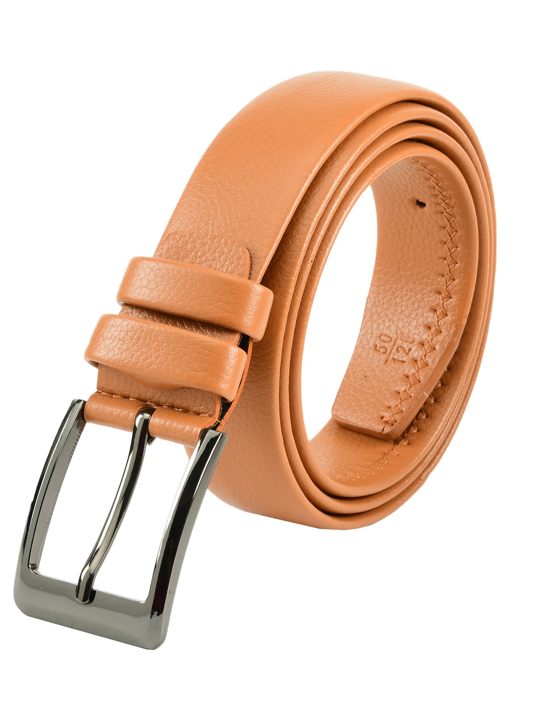 

Winsome Deal Men s Artificial Leather Solid Textured Tan Formal Belt