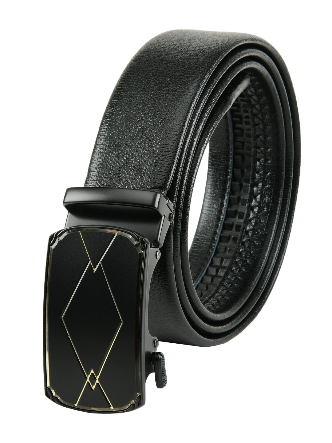 

Winsome Deal Formal Black Premium Quality Artificial Leather belt for Men s with Smooth Auto Lock Buckle