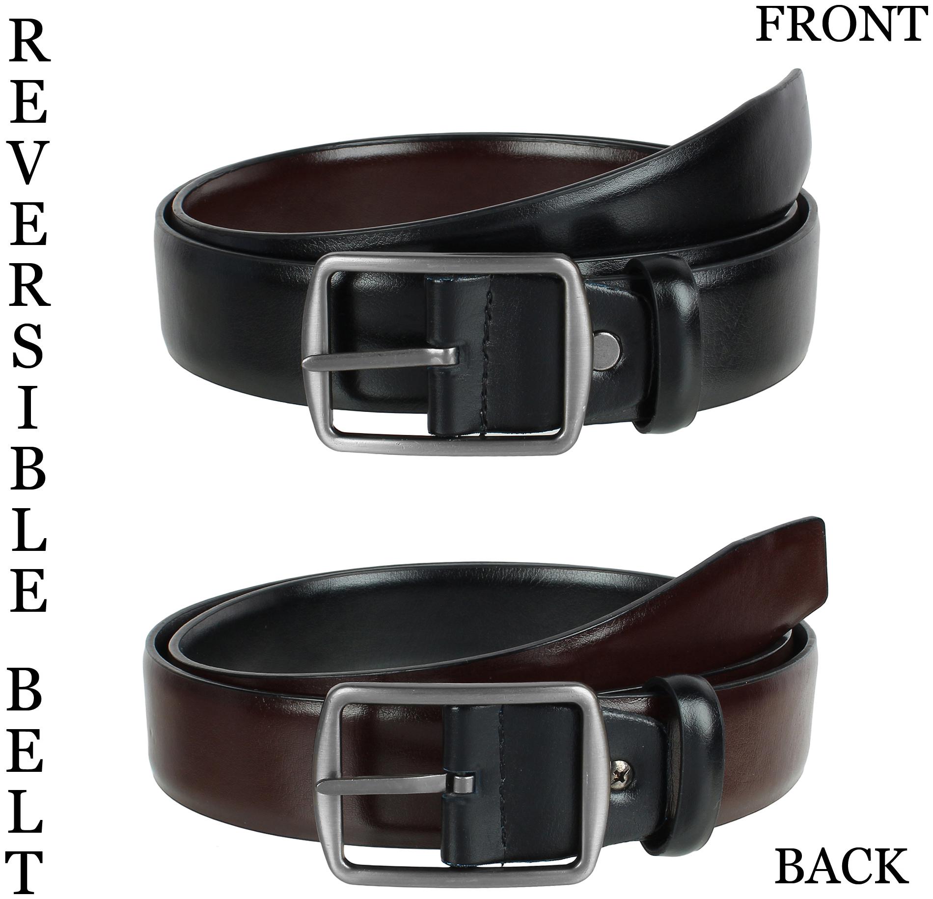 

Winsome Deal Mens Formal Artificial Leather Reversable Multi Color Belt