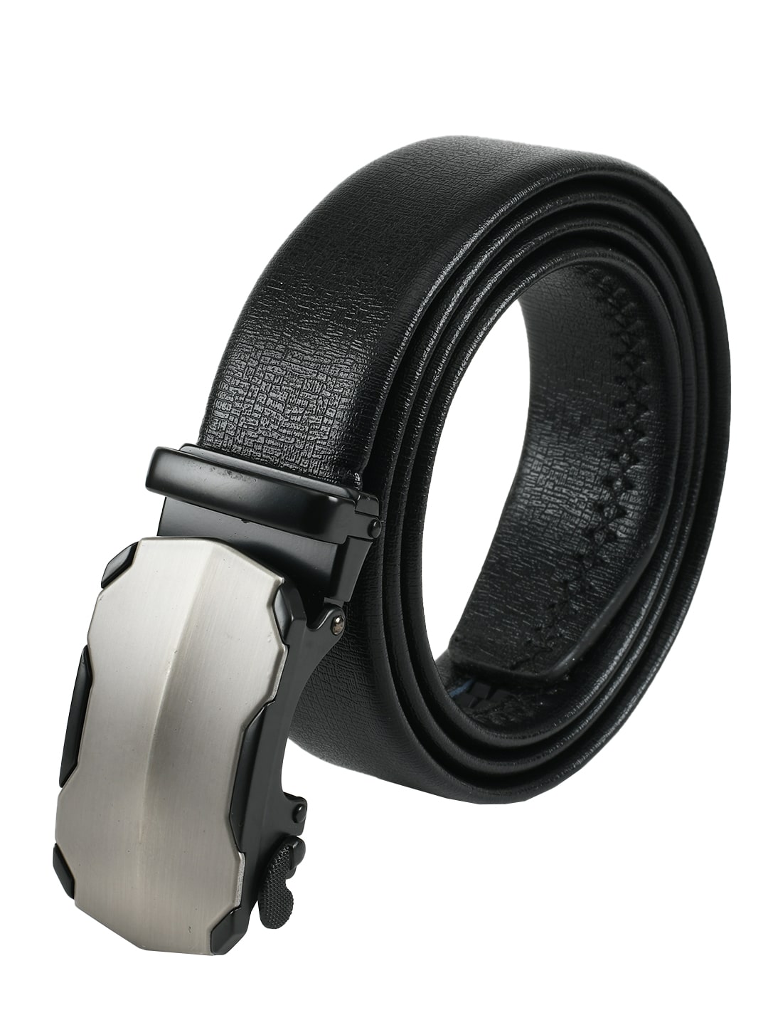 

Winsome Deal Men s Formal Braided Synthetic Leather Black Belt With Auto Lock Bukle