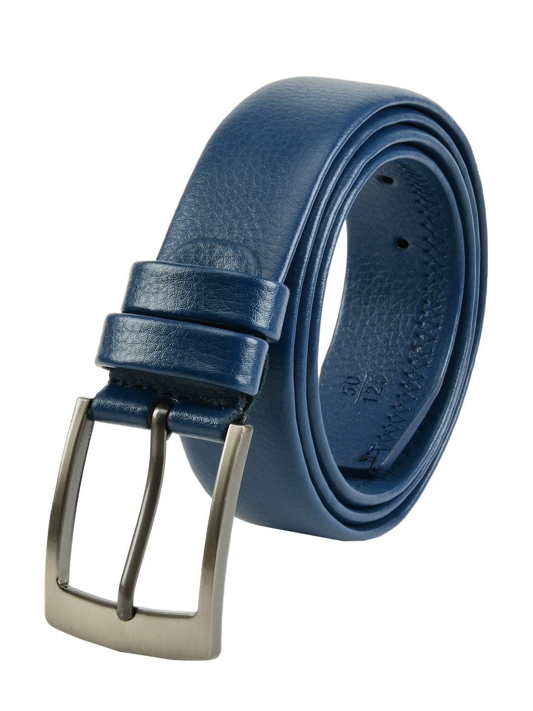 

Winsome Deal Men s Artificial Leather Solid Textured Blue Formal Belt