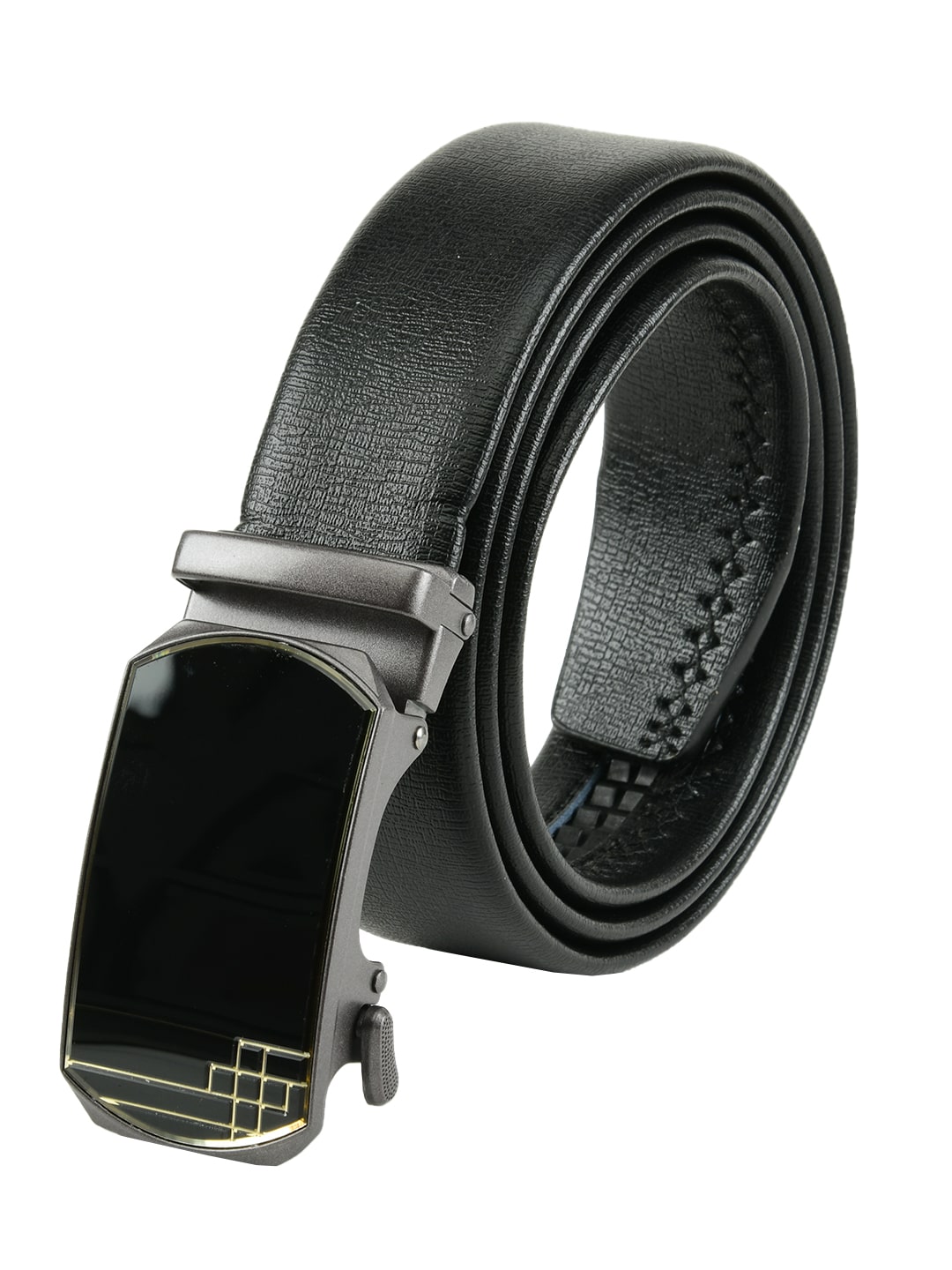 

Winsome Deal Formal Black Premium Quality Artificial Leather belt for Men s with Smooth Auto Lock Buckle