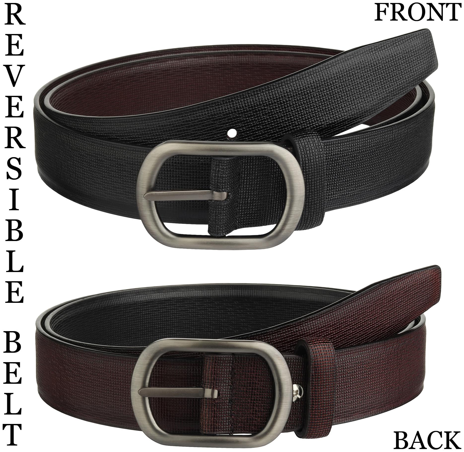 

Winsome Deal Mens Formal Artificial Leather Reversable Multi Color Belt
