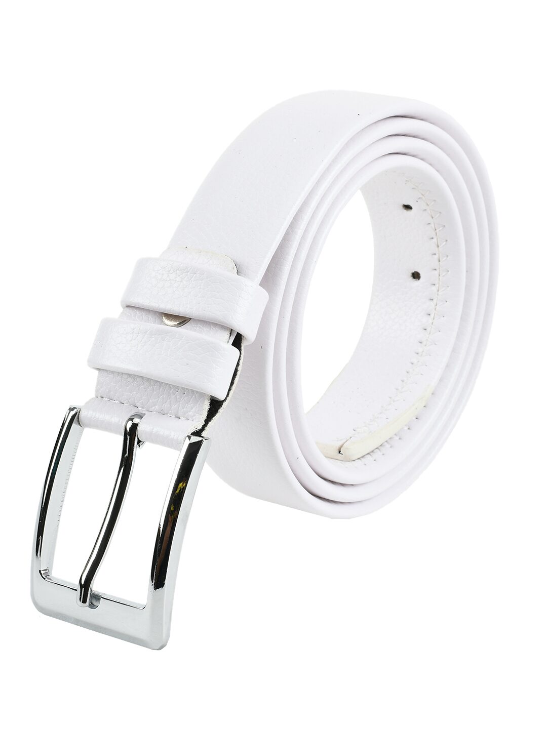 

Winsome Deal Formal Synthetic Leather White Pin Hole Buckle Belt for Men s